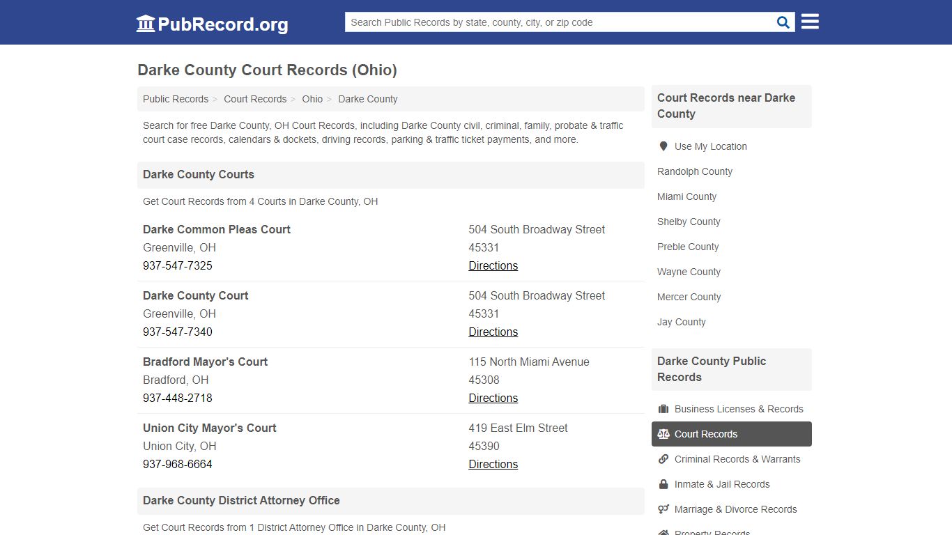 Free Darke County Court Records (Ohio Court Records)