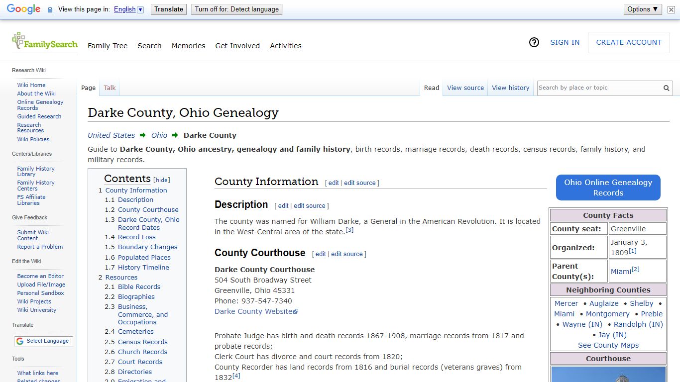 Darke County, Ohio Genealogy • FamilySearch